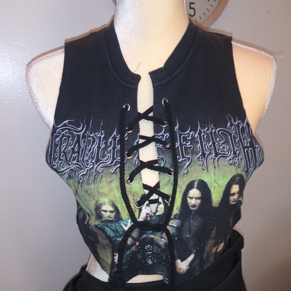 Cradle of Filth lace-up crop top vintage - EUC - Picture 8 of 8